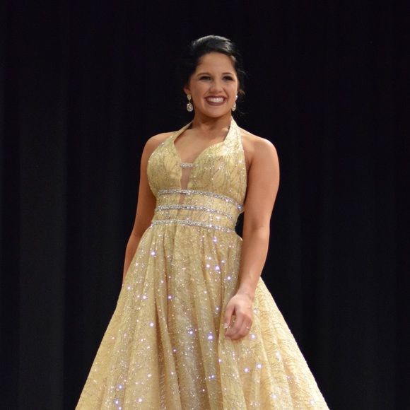 Custom gold pageant / prom dress - Picture 5 of 5